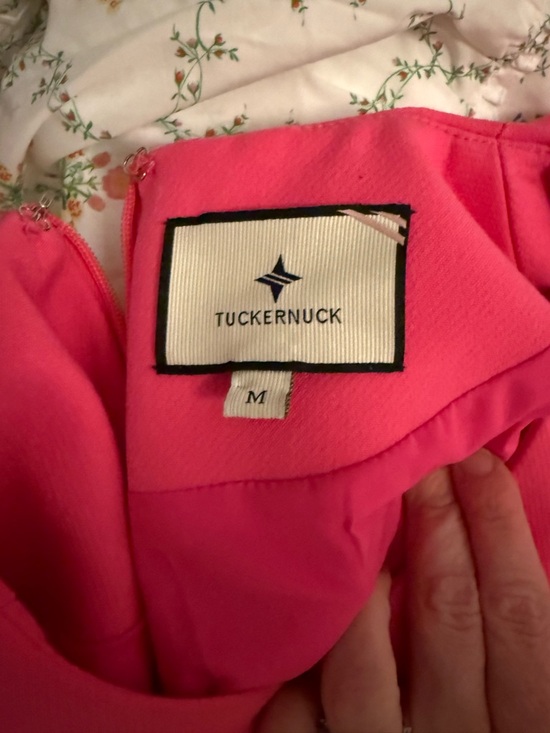 Tuckernuck Mod Mary Hot Pink Feather-Cuff Shift Dress - Women - Picture 8 of 8